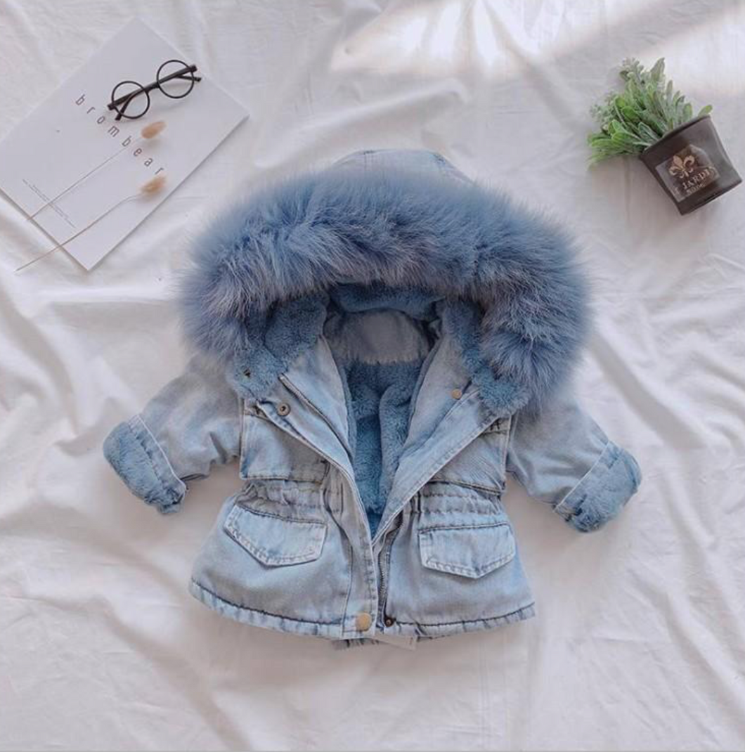 Denim Fur Jacket